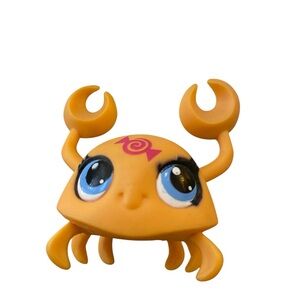 LPS Orange Crab Bow Collectible Toy Littlest Pet Shop